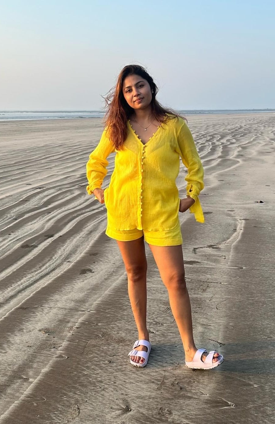 Luna Top - Tie-up Sleeve Top with Inner