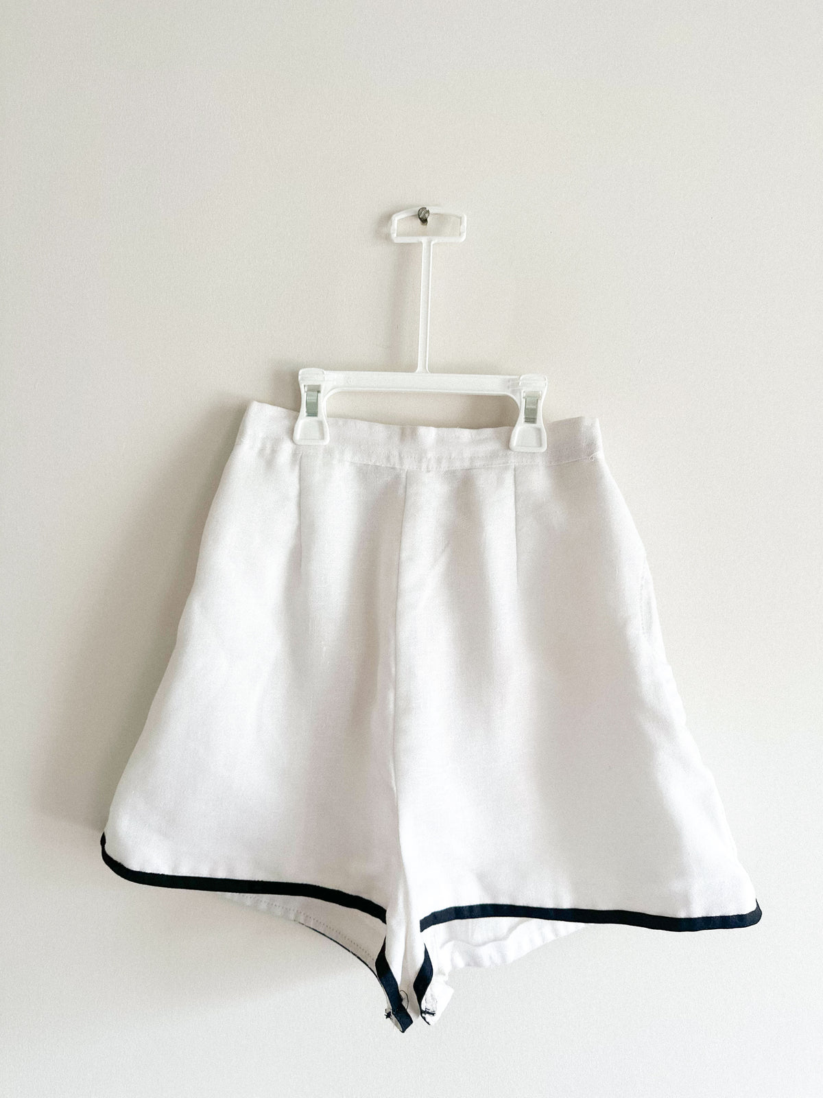 Tara Shorts - White Jute Linen Shorts For Women