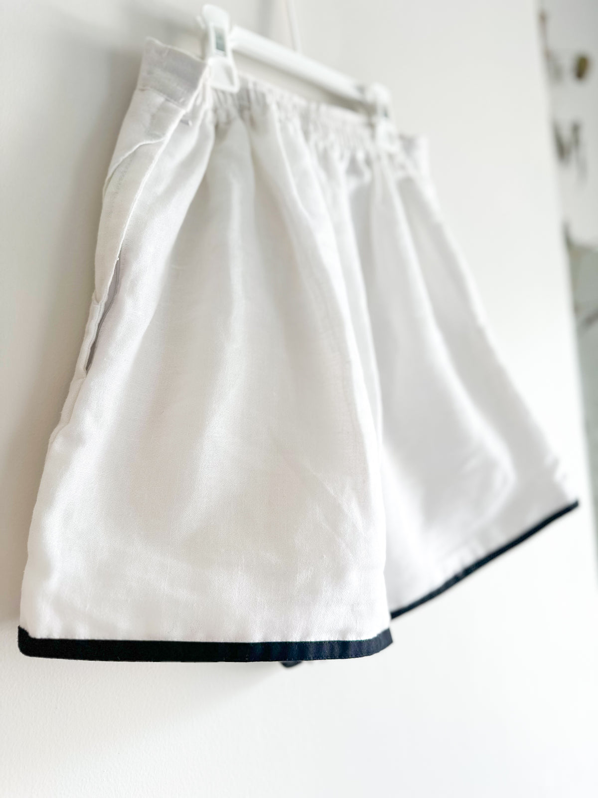 Tara Shorts - White Jute Linen Shorts For Women