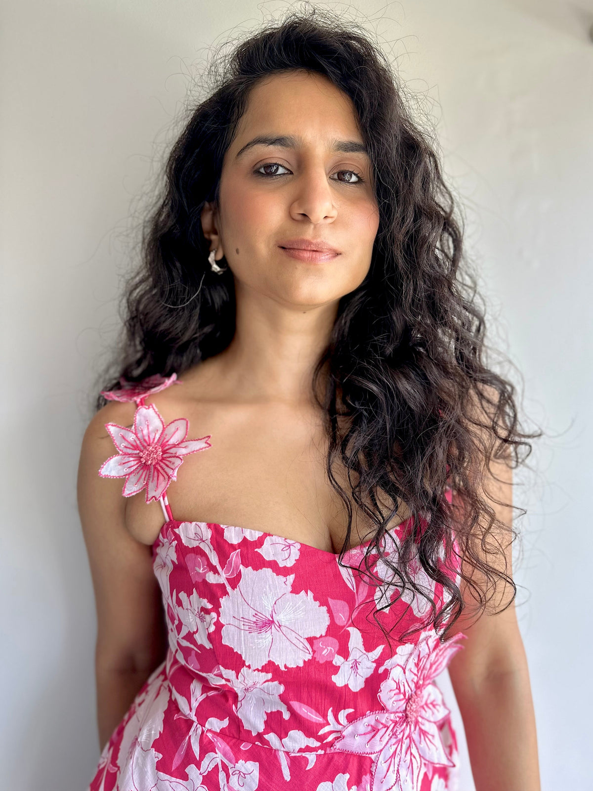 Tahlia Dress - Pink Floral Embroidered Long Dress