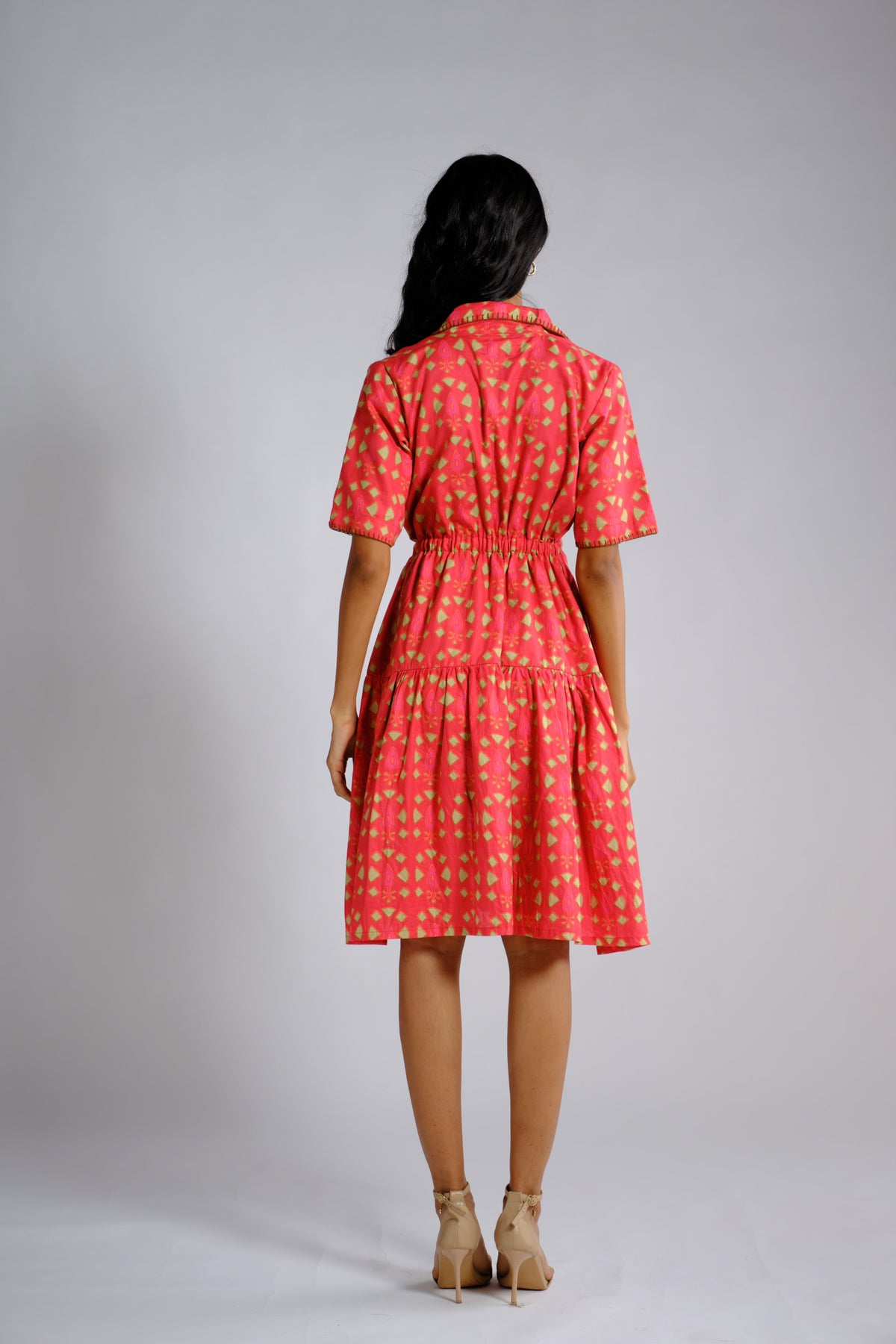 Reina Dress - Embroidered Shirt Dress for Women