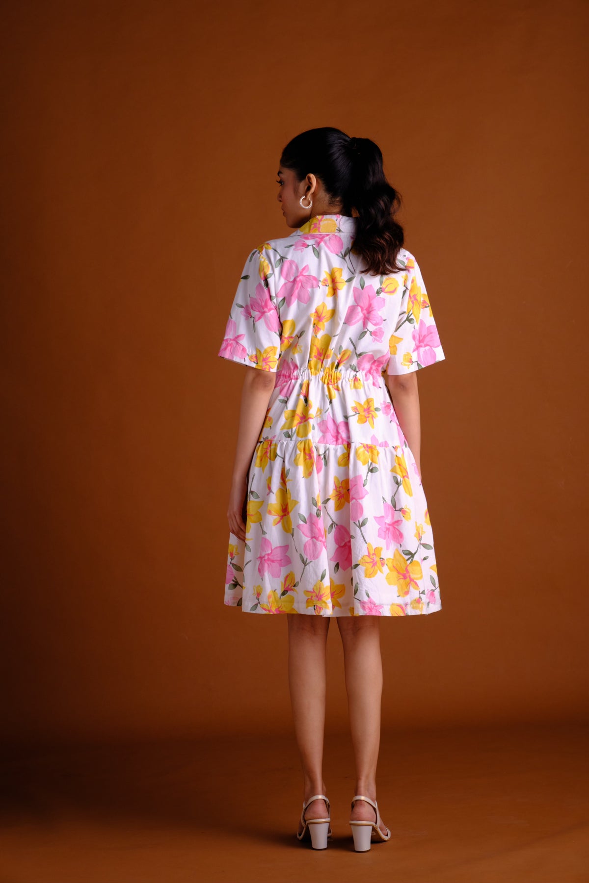 Anya Dress - Floral Embroidered Shirt Dress for Women