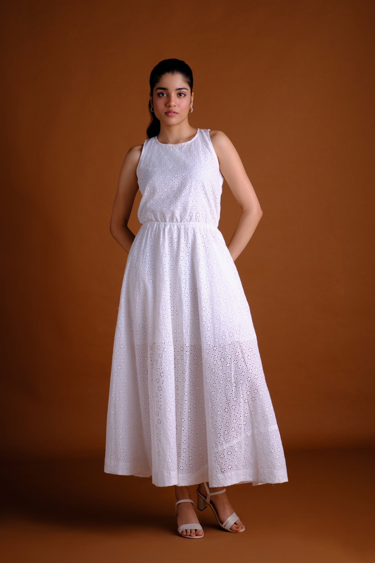 Chloe Dress - White Long Dress with Cut-Out Back