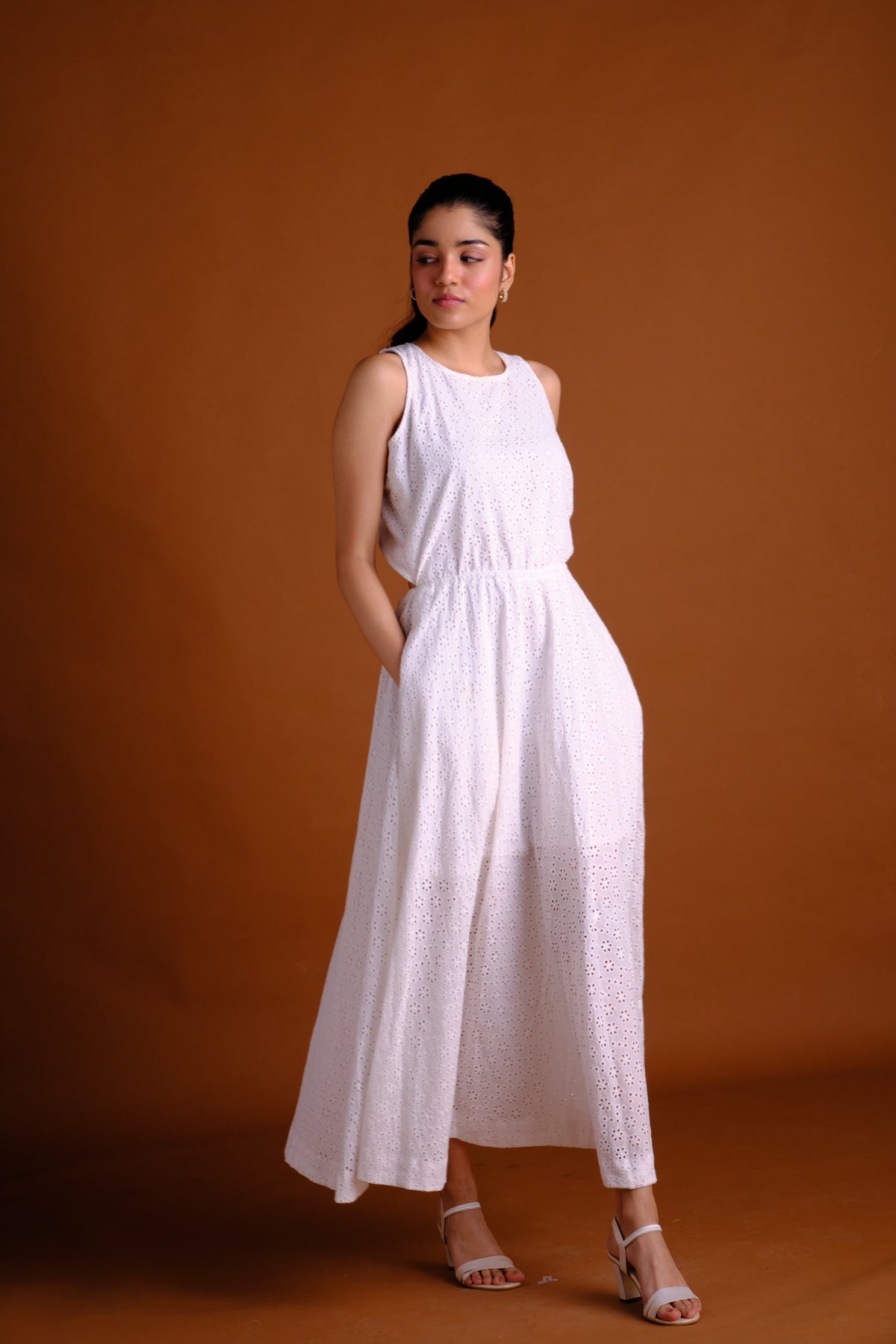 Chloe Dress - White Long Dress with Cut-Out Back