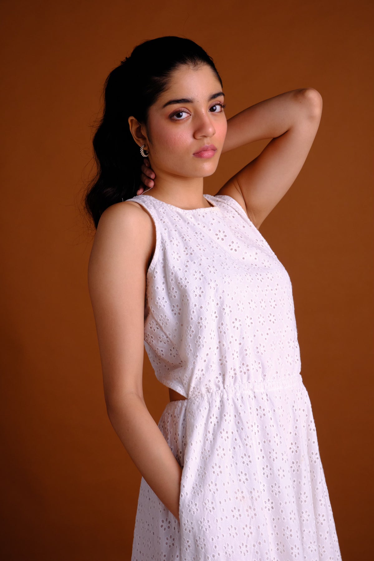 Chloe Dress - White Long Dress with Cut-Out Back