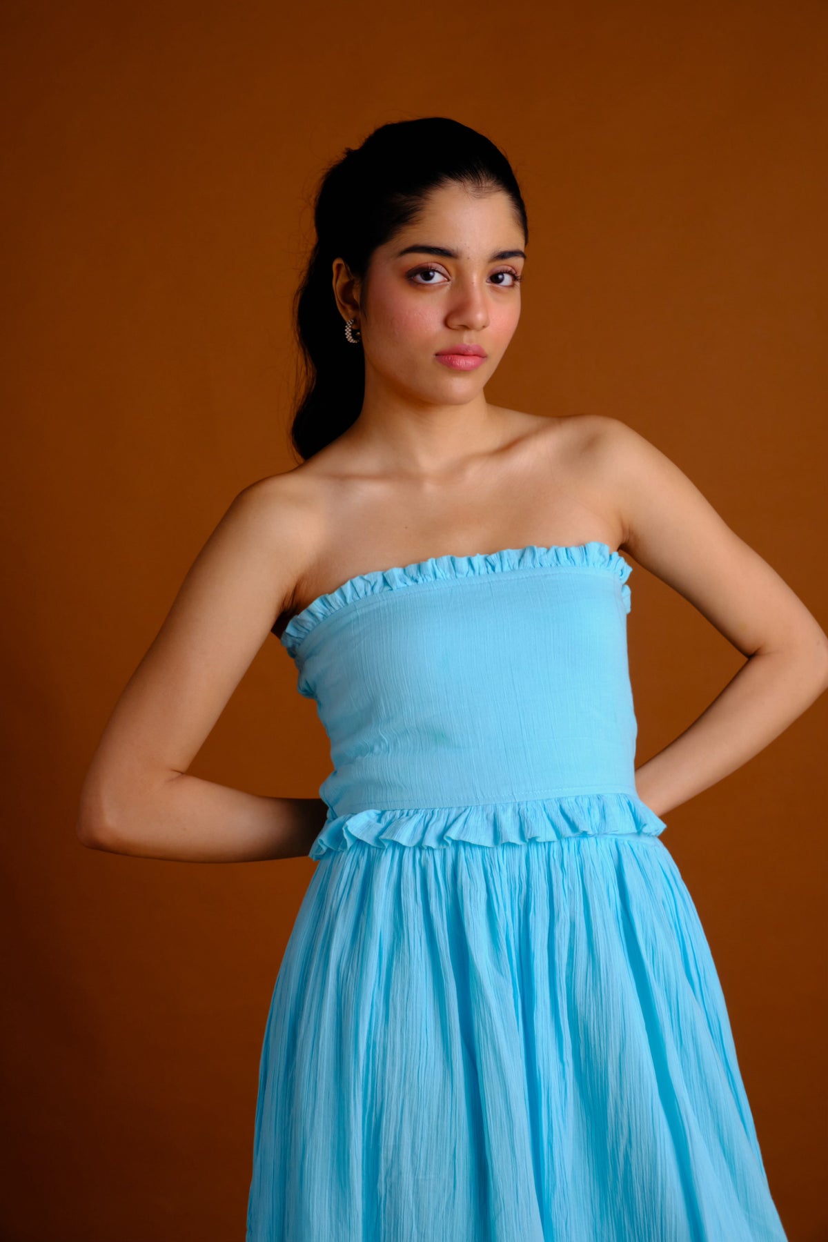 Essie Skirt Set - Aqua Blue Tube Top and Skirt Set