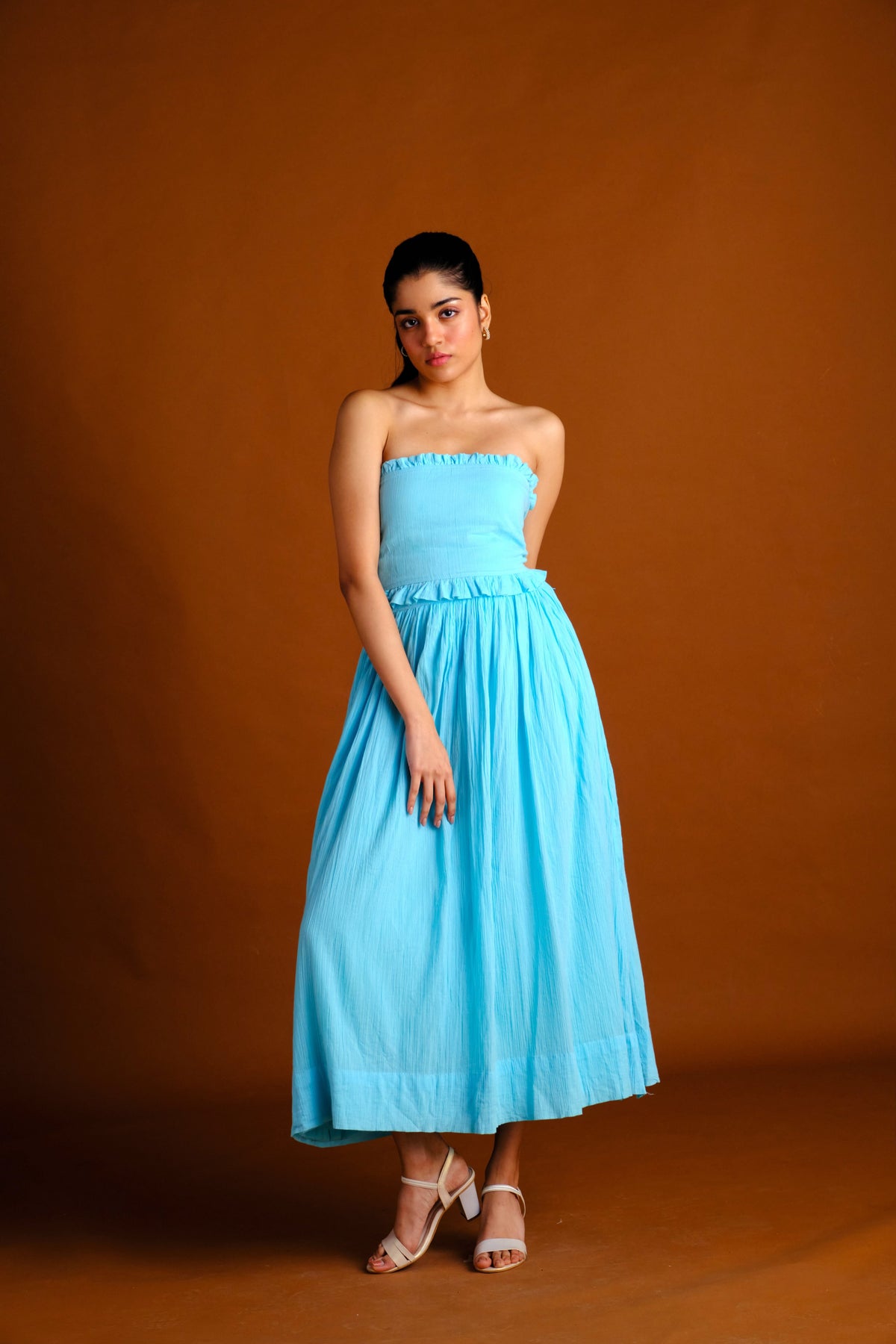 Essie Skirt Set - Aqua Blue Tube Top and Skirt Set