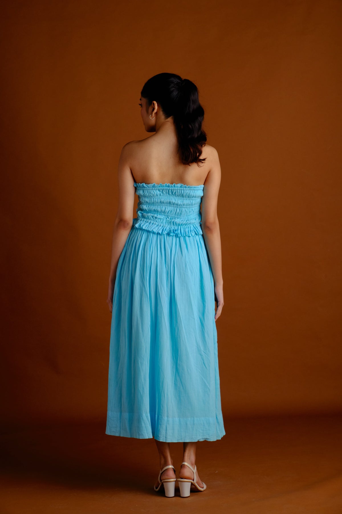 Essie Skirt - Aqua Blue Midi Flared Skirt