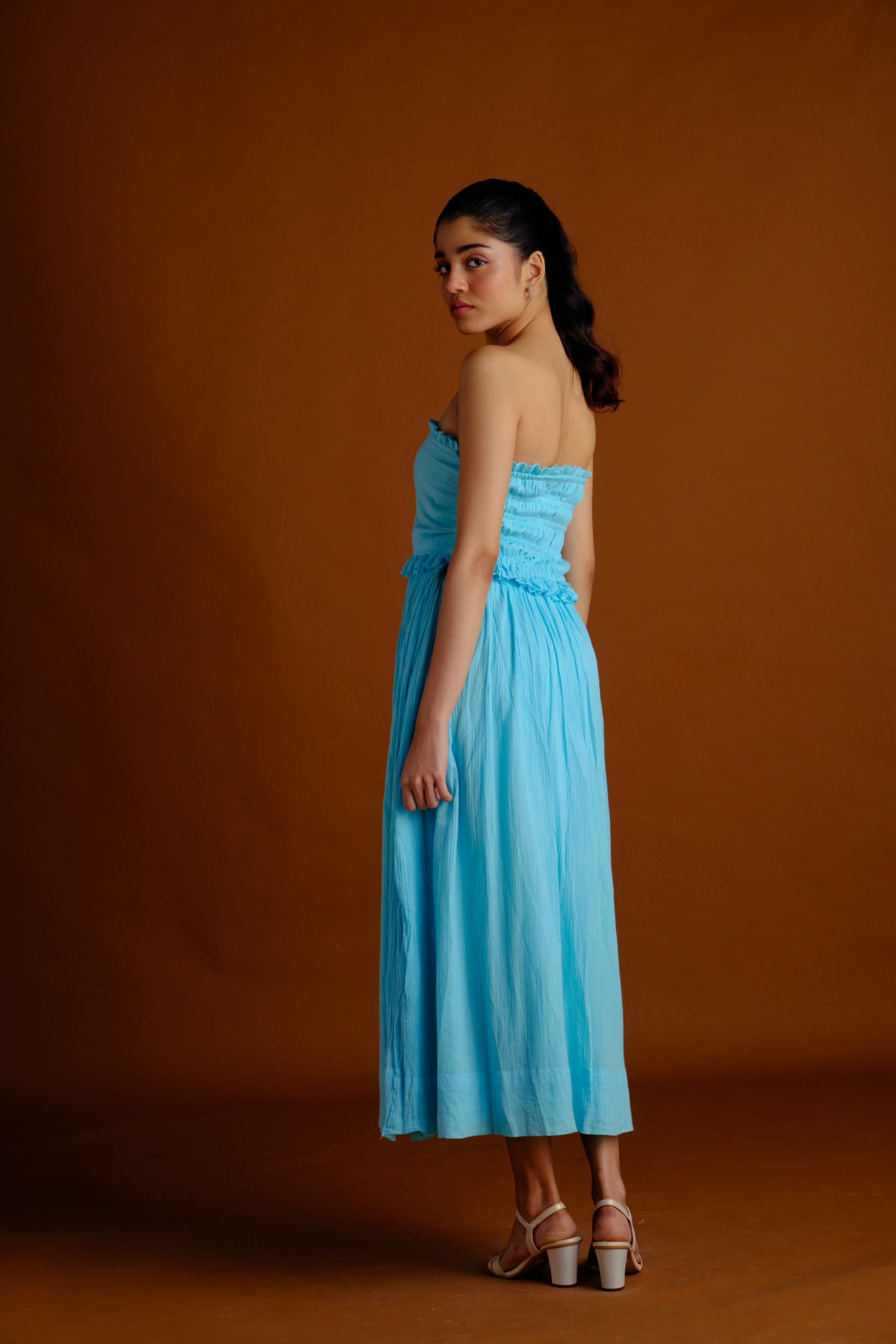 Essie Skirt Set - Aqua Blue Tube Top and Skirt Set