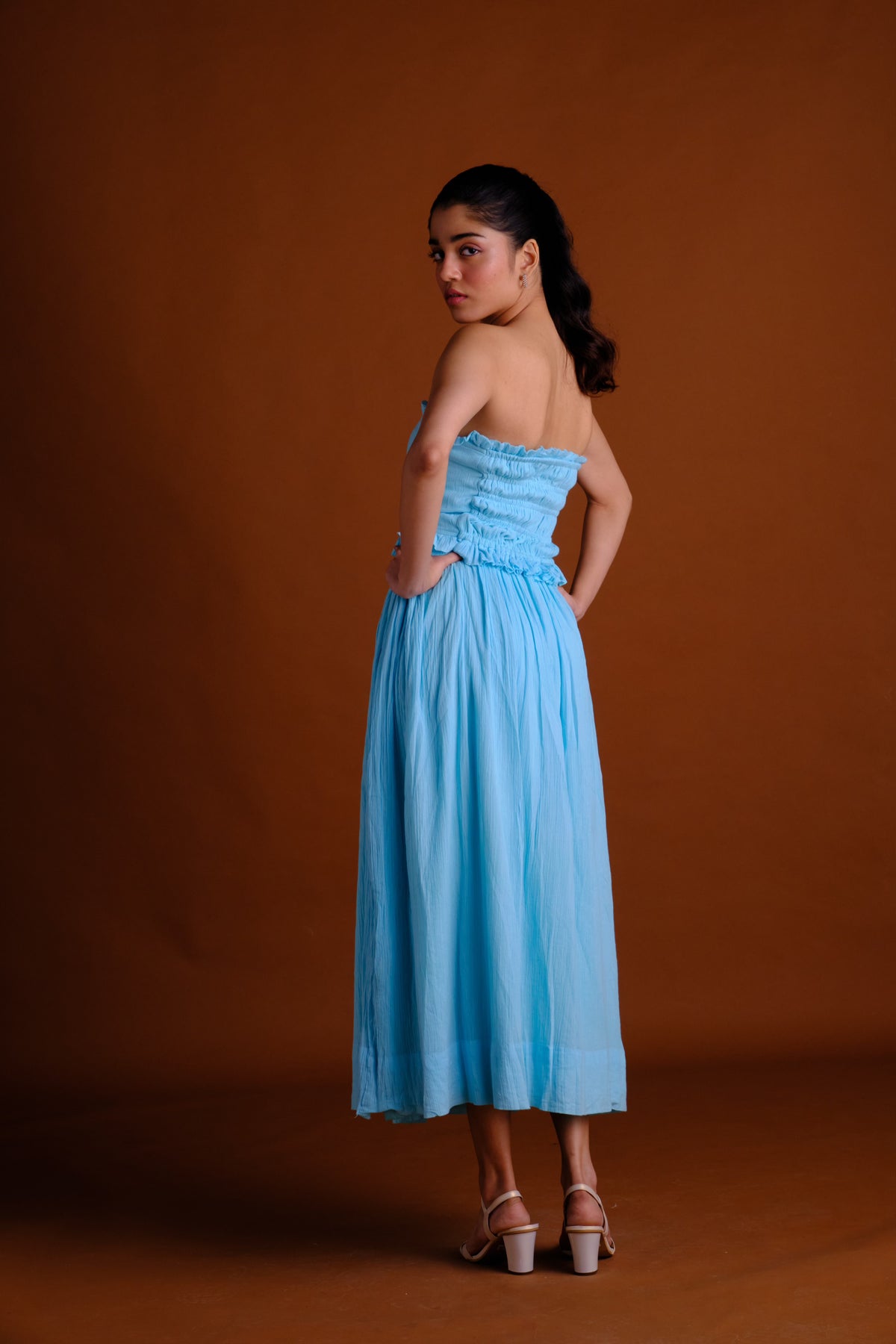 Essie Top - Aqua Blue Short Tube Top