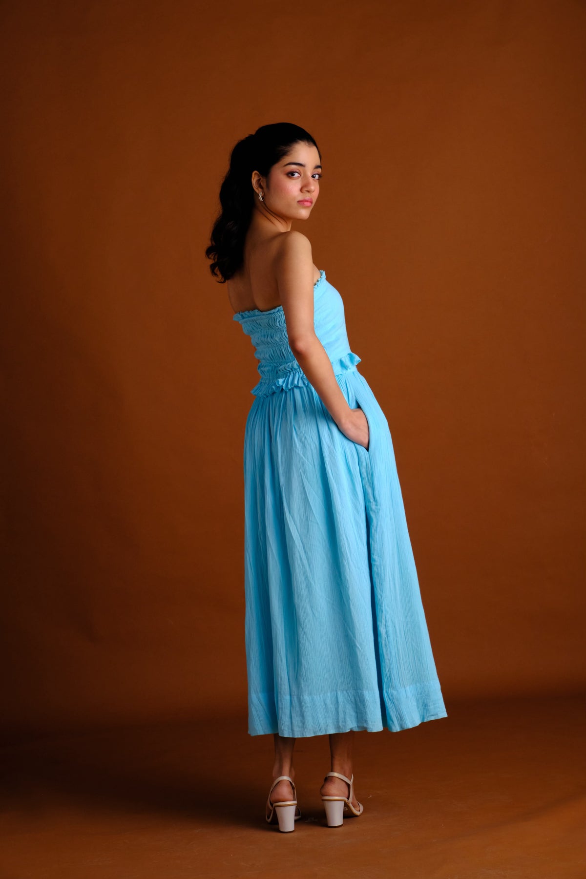 Essie Skirt Set - Aqua Blue Tube Top and Skirt Set