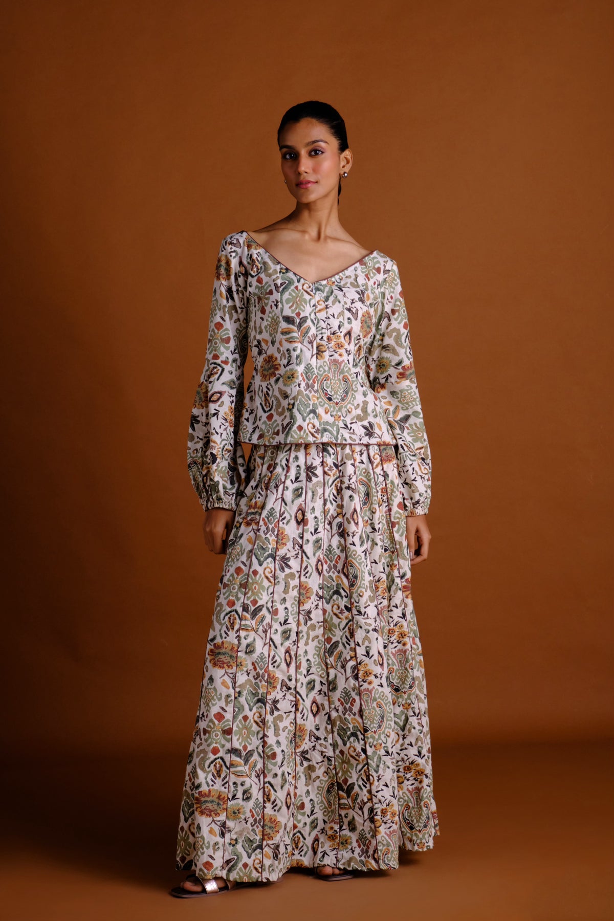 Ivy Skirt - Cream Panelled Maxi Skirt