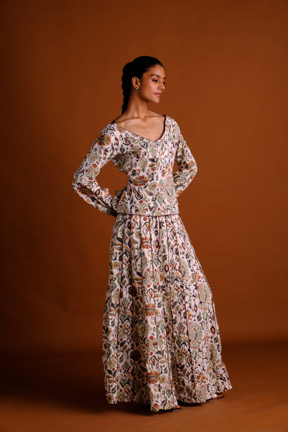 Ivy Skirt - Cream Panelled Maxi Skirt