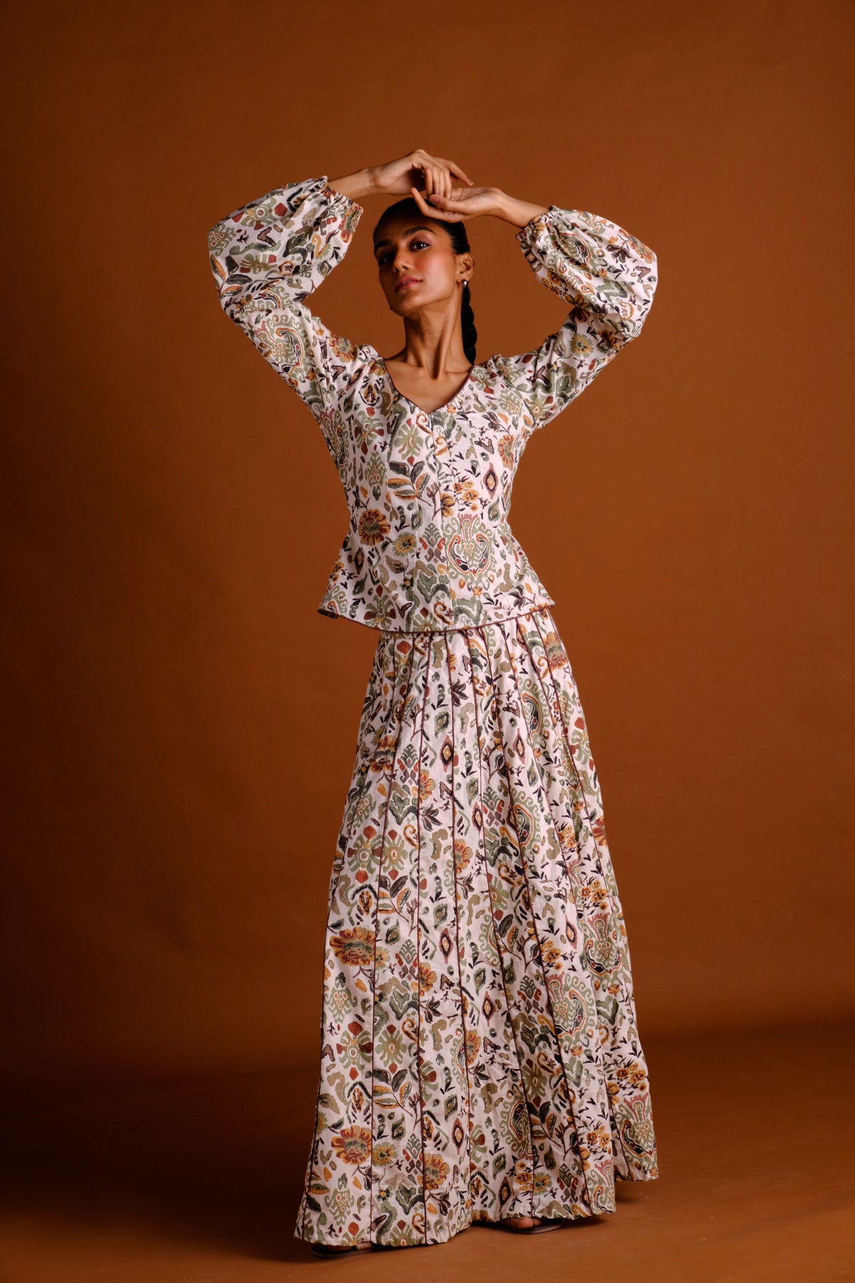 Ivy Top - Cream Panelled Peplum Top