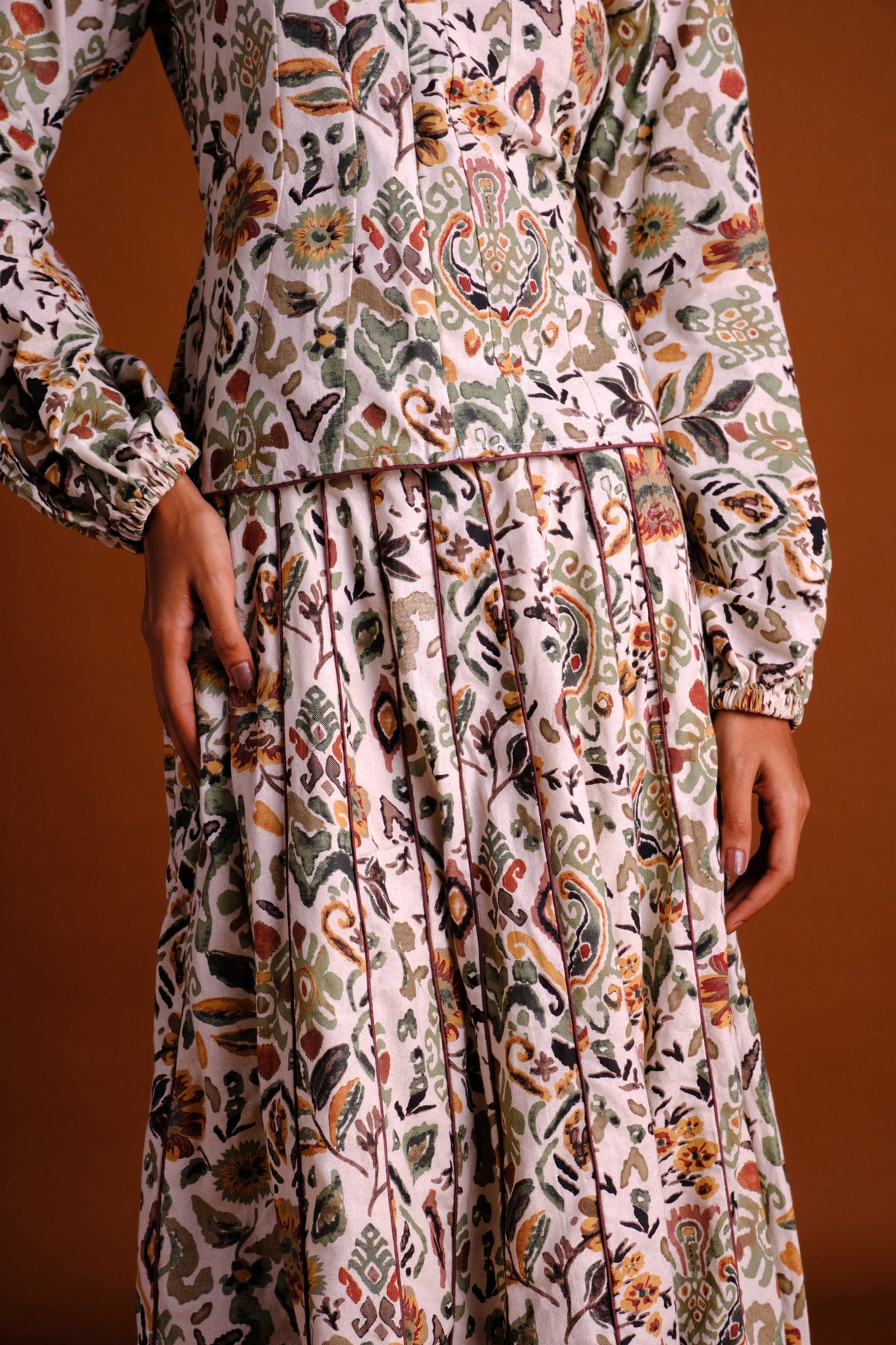 Ivy Skirt - Cream Panelled Maxi Skirt