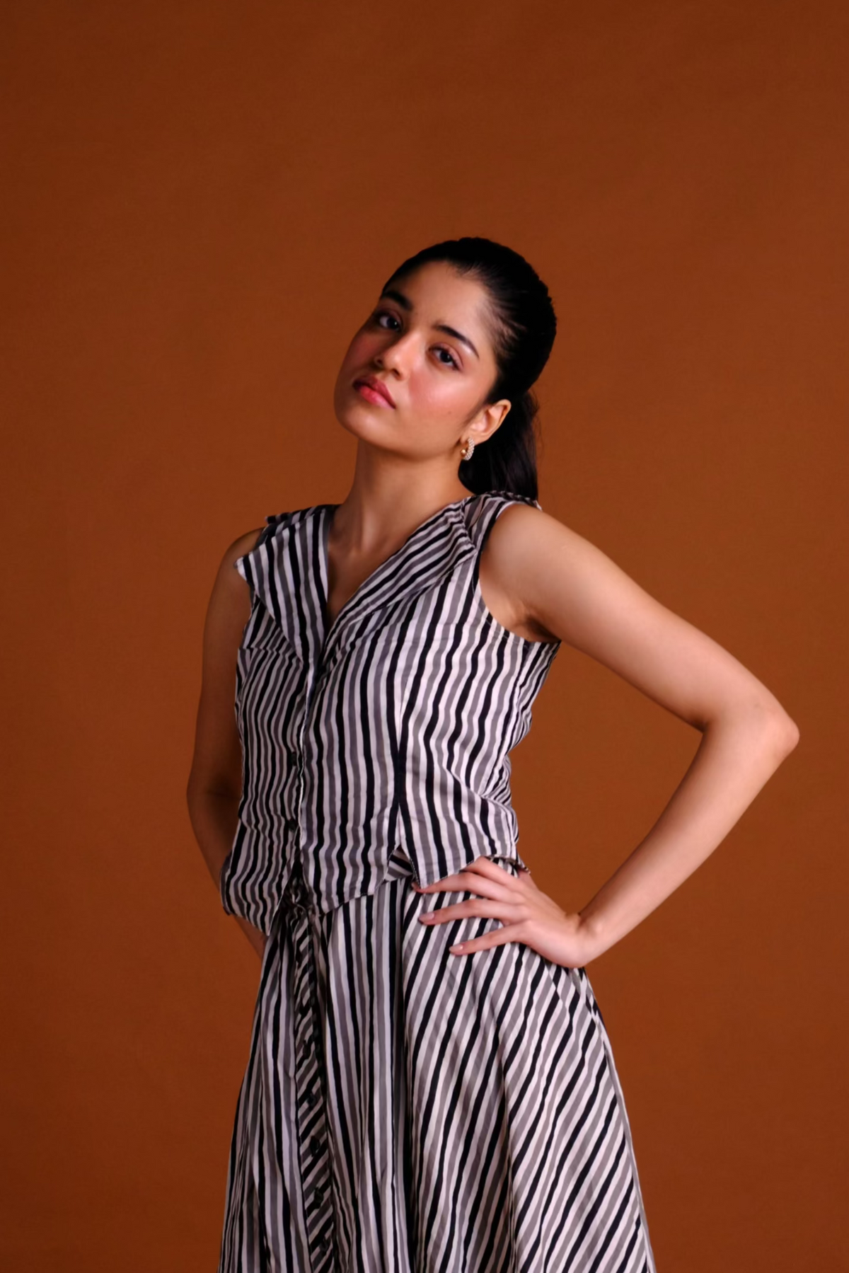 Anna Vest - Striped Short Vest