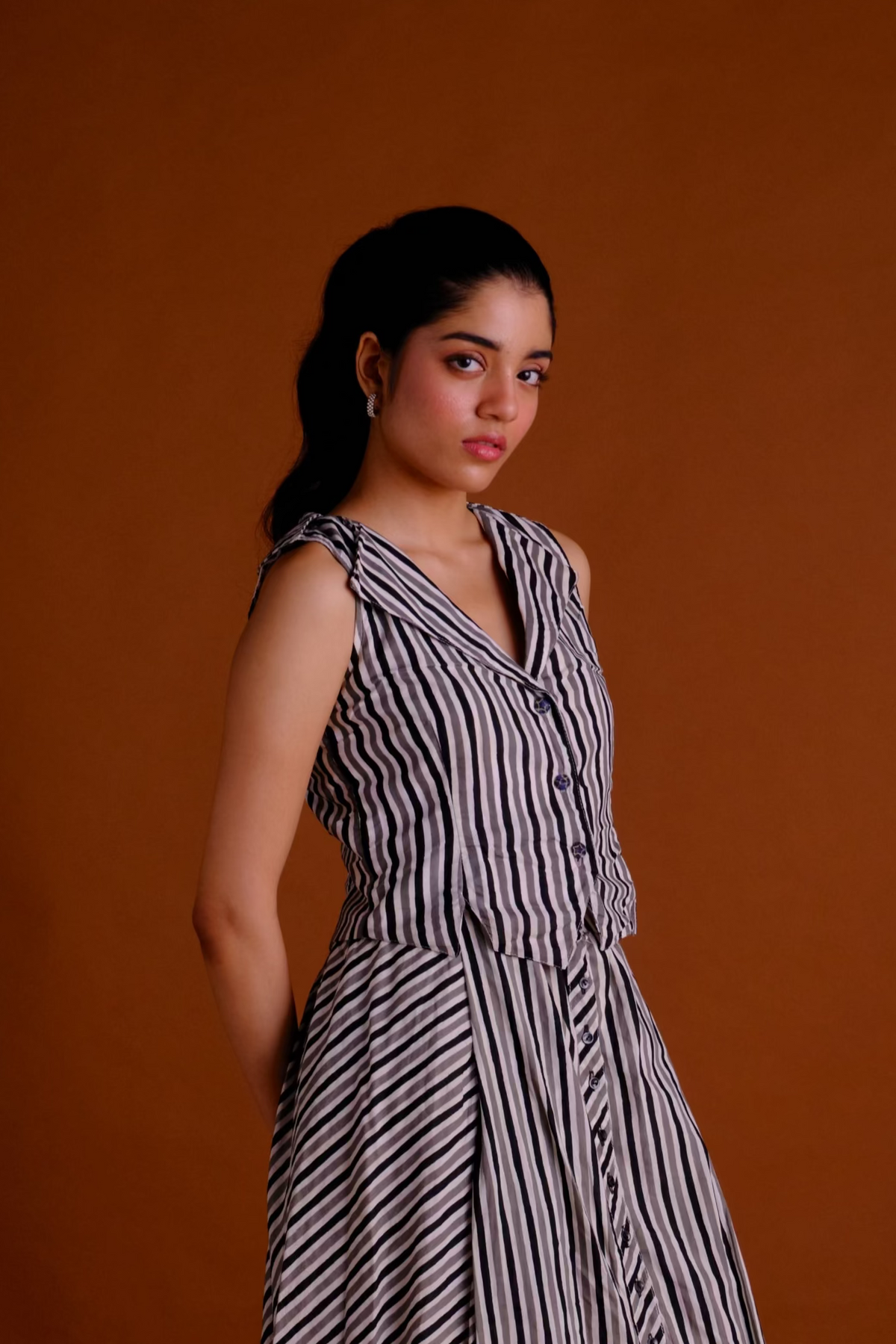 Anna Vest - Striped Short Vest