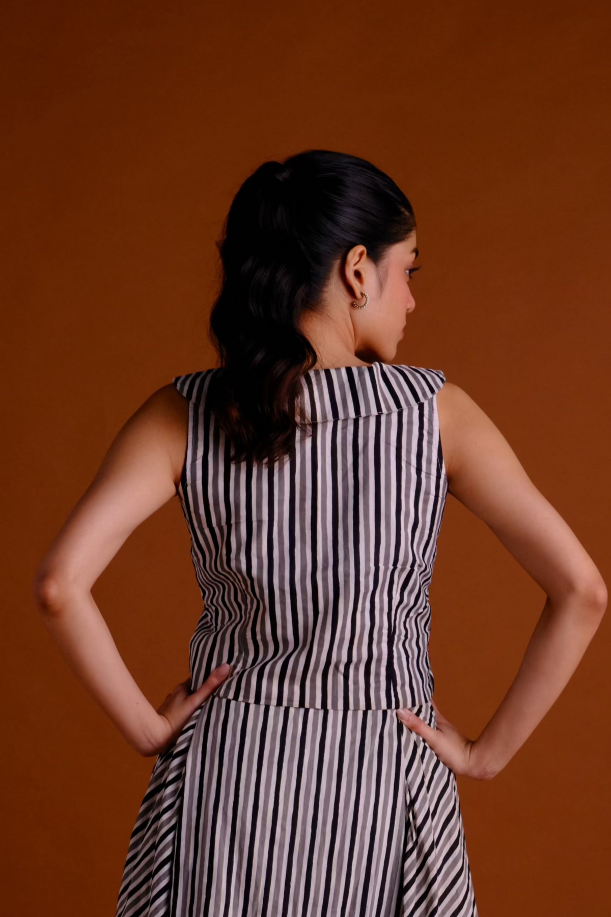 Anna Vest - Striped Short Vest