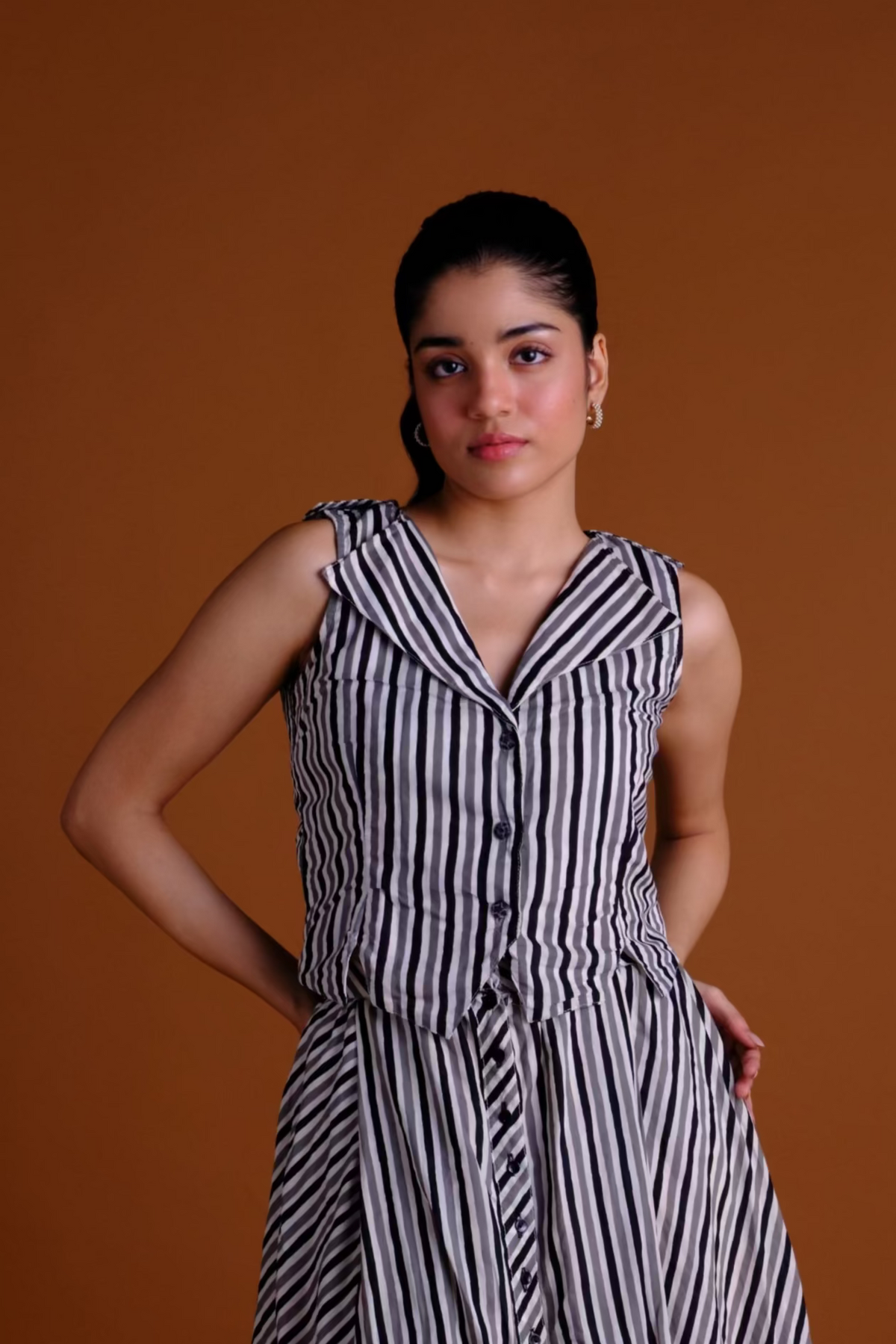 Anna Vest - Striped Short Vest