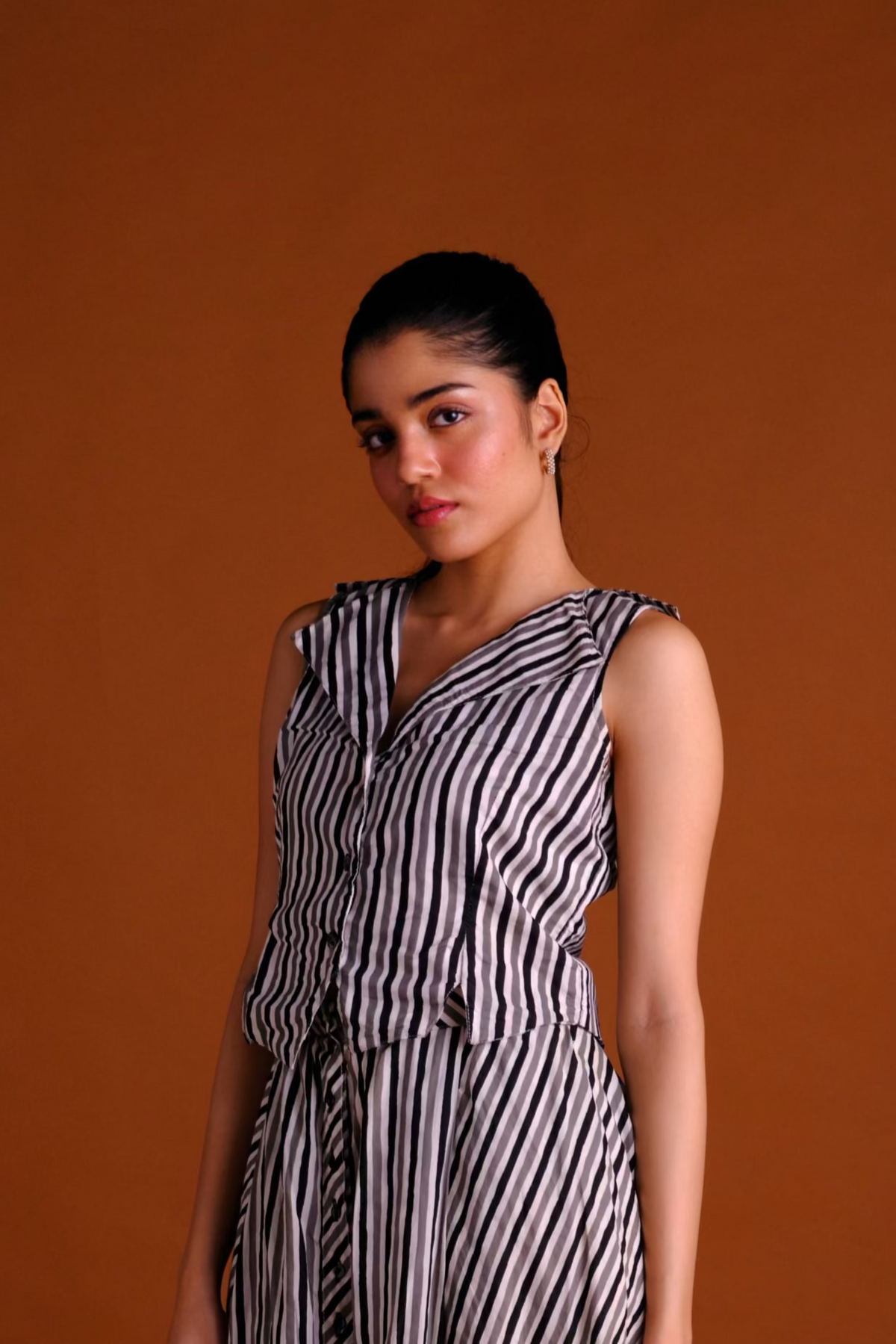 Anna Vest - Striped Short Vest