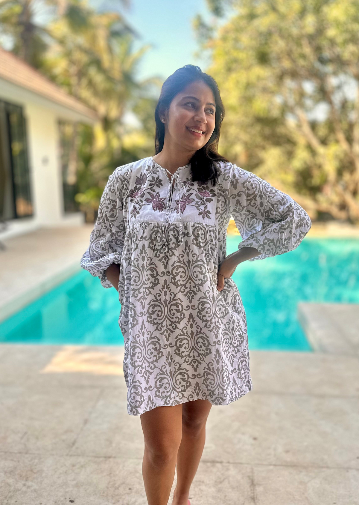 Joya Embroidered Short Dress
