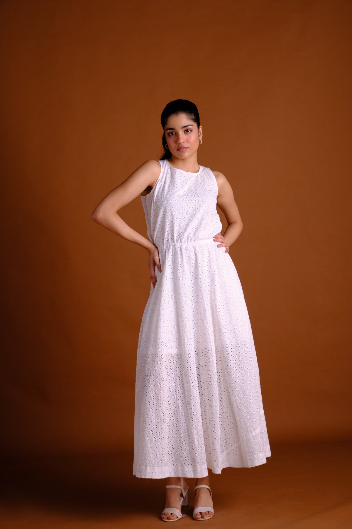 Chloe Dress - White Long Dress with Cut-Out Back