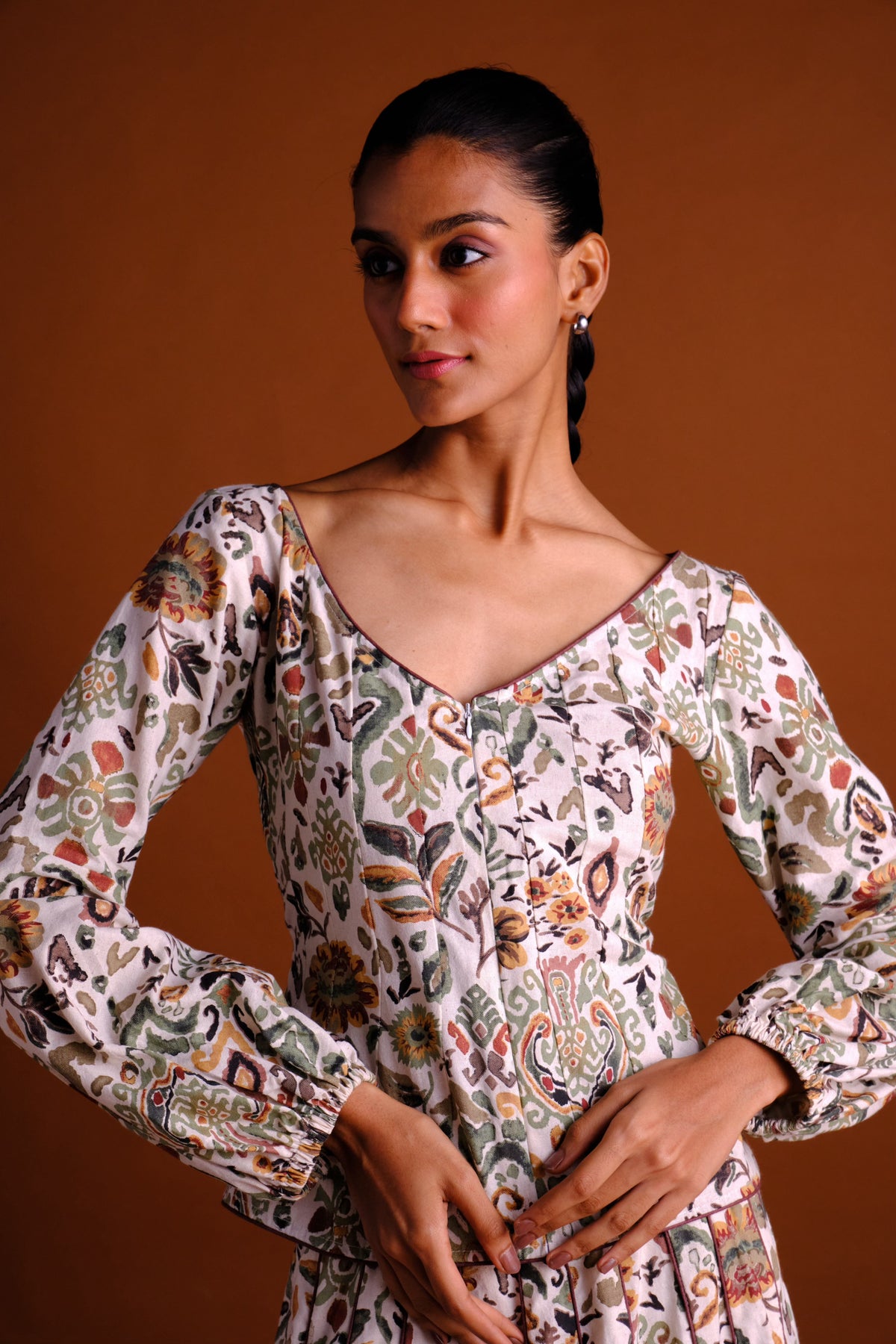 Ivy Top - Cream Panelled Peplum Top